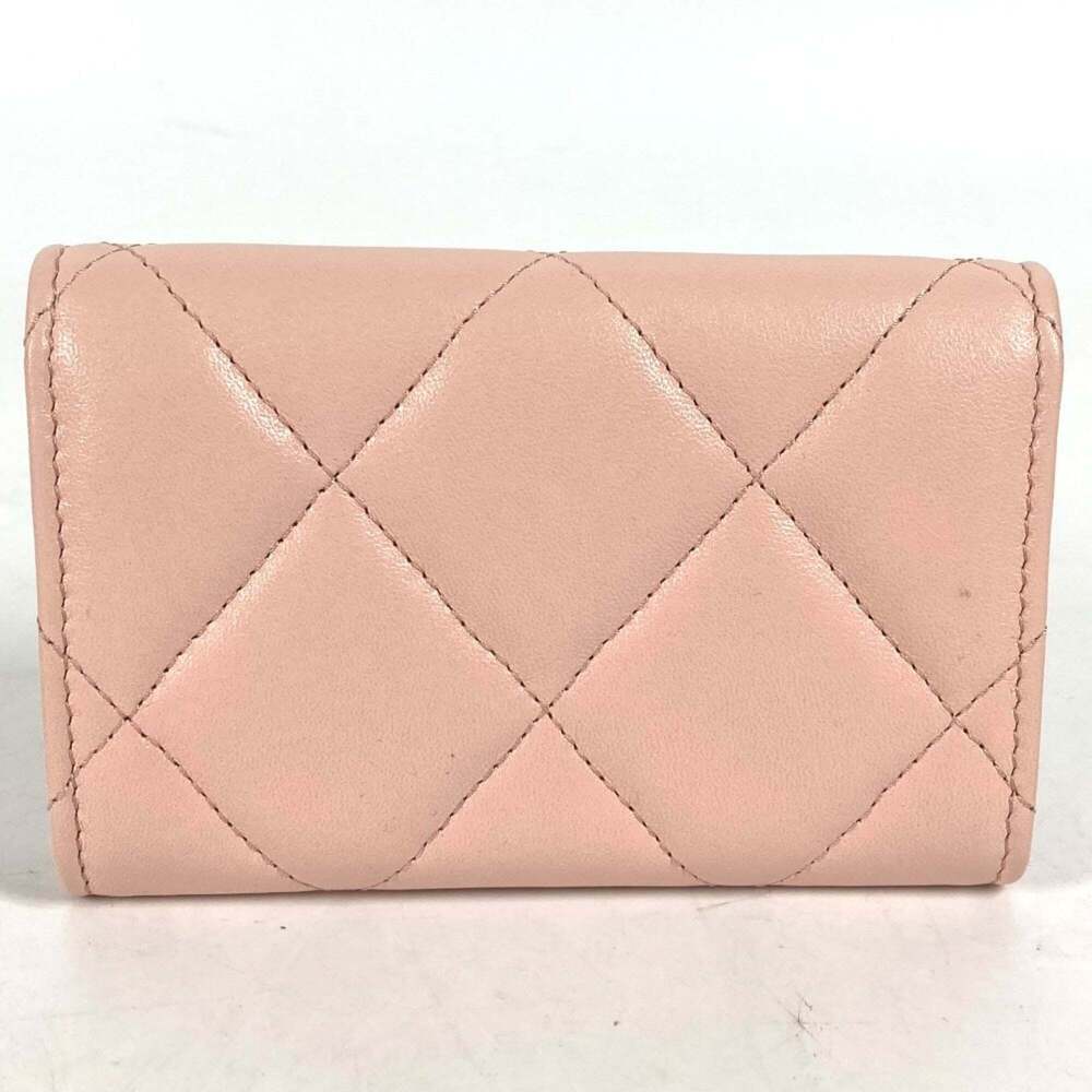 CHANEL Authentic Pink Lambskin Leather Logo Wallet - Picture 2 of 9